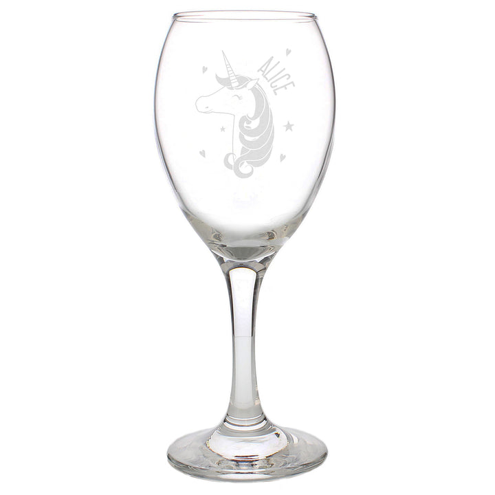 Buy Personalised Unicorn Engraved Wine Glass at www.giftsfinder.co.uk