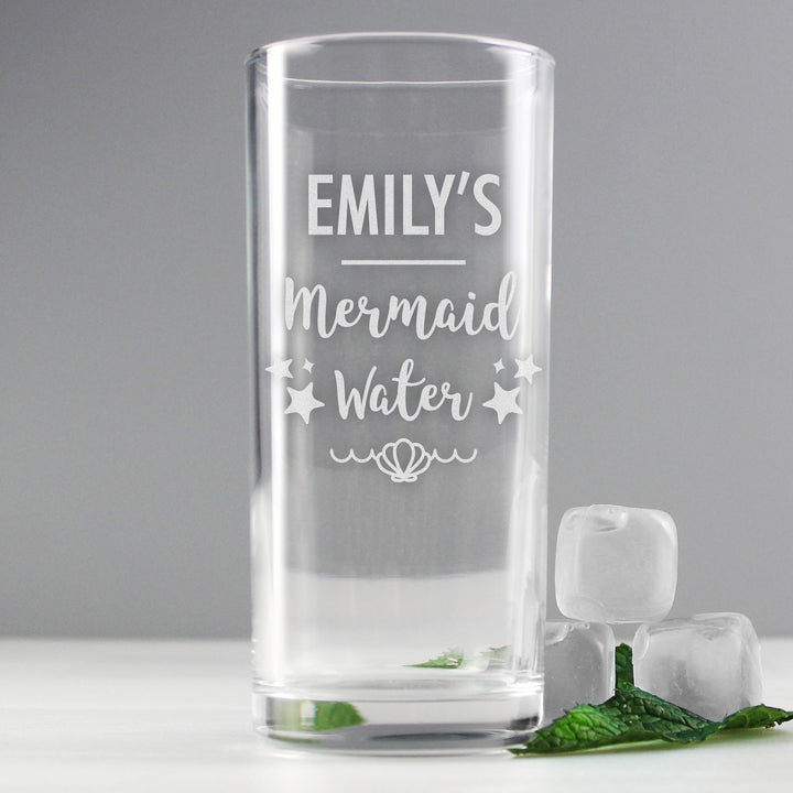 Buy Personalised Mermaid Water Hi Ball Glass at www.giftsfinder.co.uk