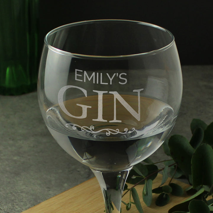 Buy Personalised Gin Balloon Glass at www.giftsfinder.co.uk