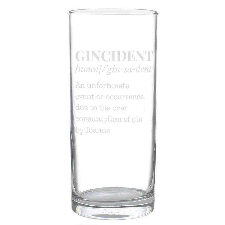 Buy Personalised Gincident Hi Ball Glass at www.giftsfinder.co.uk