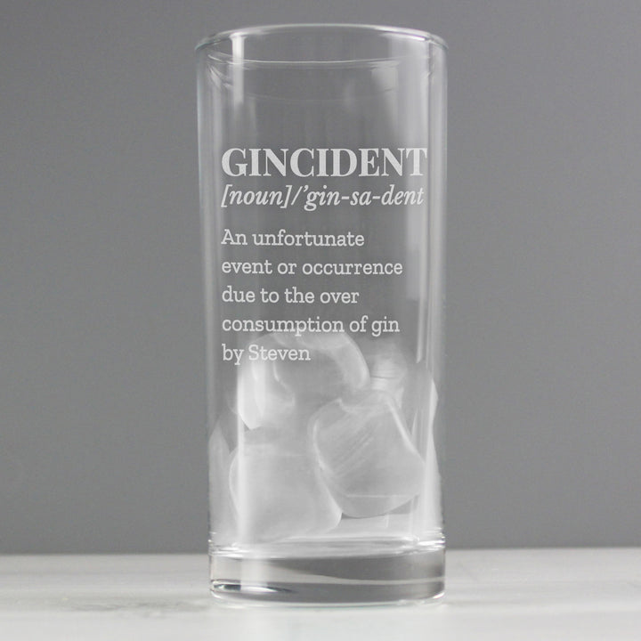 Buy Personalised Gincident Hi Ball Glass at www.giftsfinder.co.uk