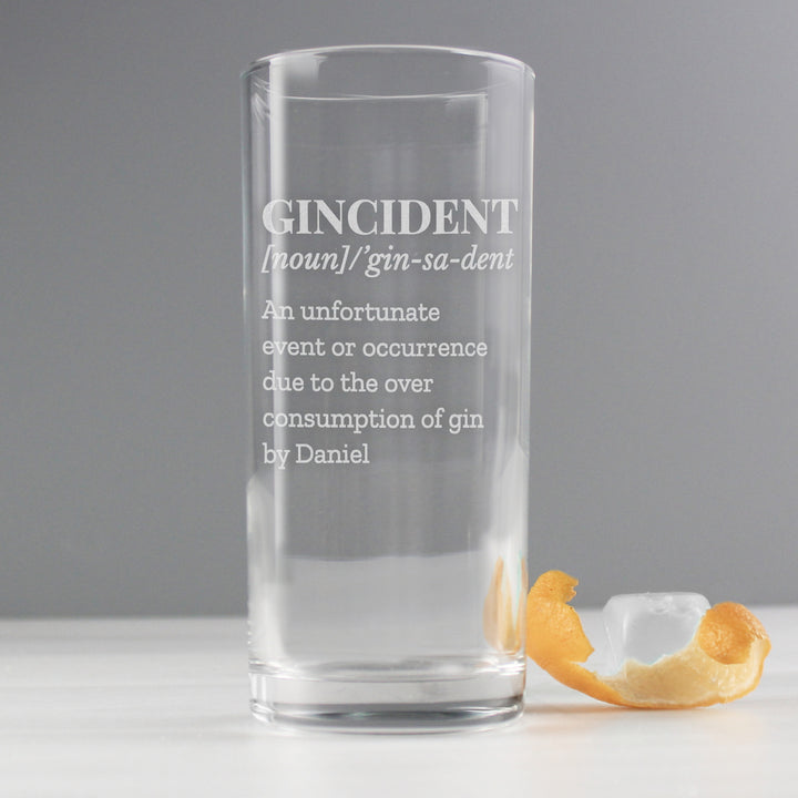 Buy Personalised Gincident Hi Ball Glass at www.giftsfinder.co.uk