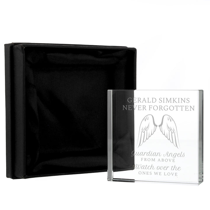 Buy Personalised Guardian Angel Wings Crystal Token available now at www.giftsfinder.co.uk