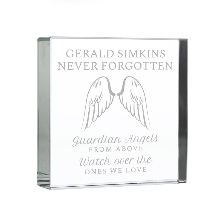 Buy Personalised Guardian Angel Wings Large Crystal Token at www.giftsfinder.co.uk