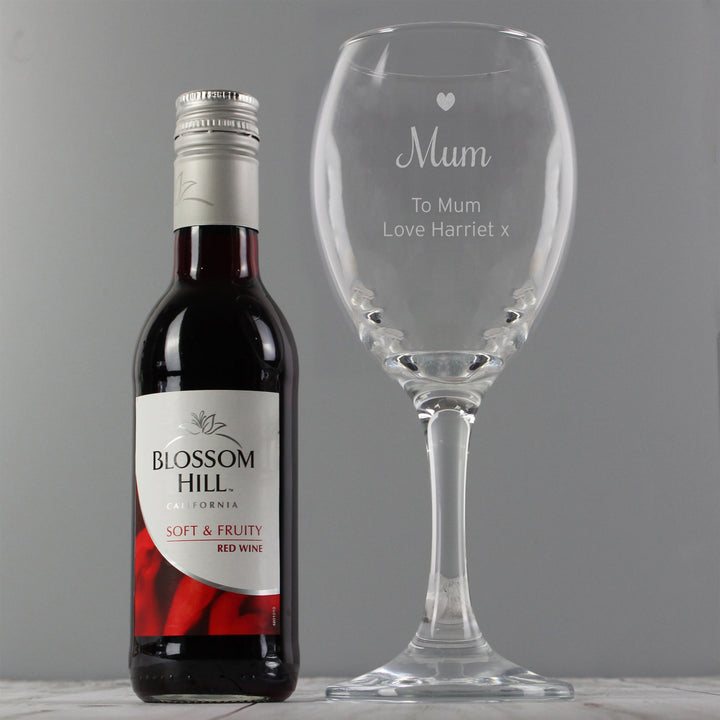 Buy Personalised Red Wine & Heart Wine Glass Set at www.giftsfinder.co.uk