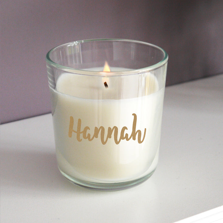 Buy Personalised Gold Name Scented Jar Candle at www.giftsfinder.co.uk