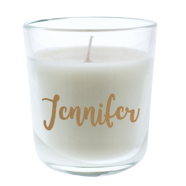 Buy Personalised Gold Name Scented Jar Candle at www.giftsfinder.co.uk