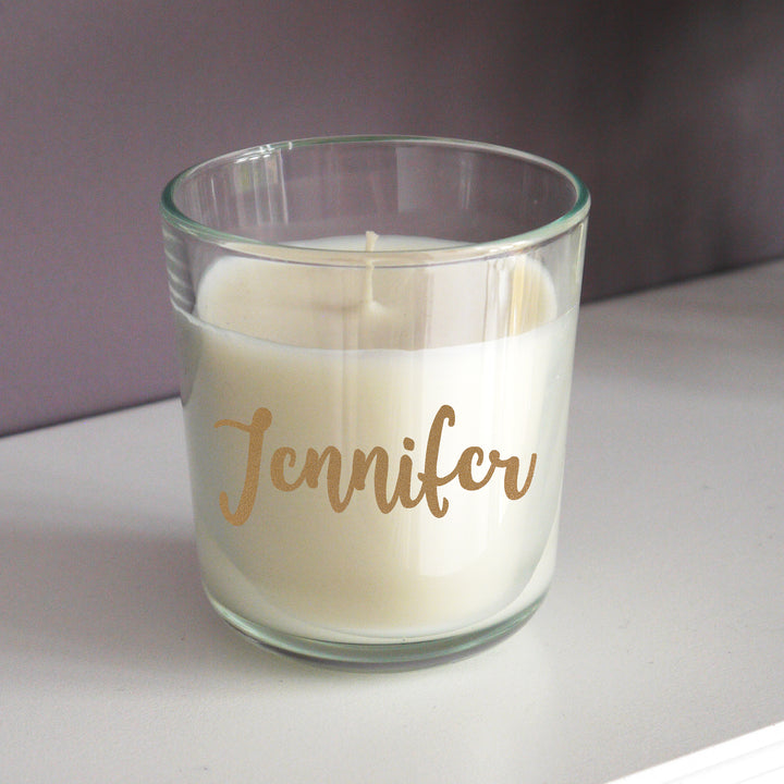 Buy Personalised Gold Name Scented Jar Candle at www.giftsfinder.co.uk