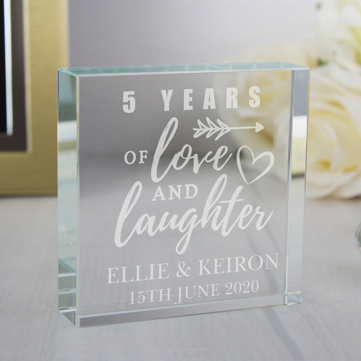 Personalised Anniversary Crystal Token - part of the Gifts Finder Personalised Ornaments & Keepsakes collection