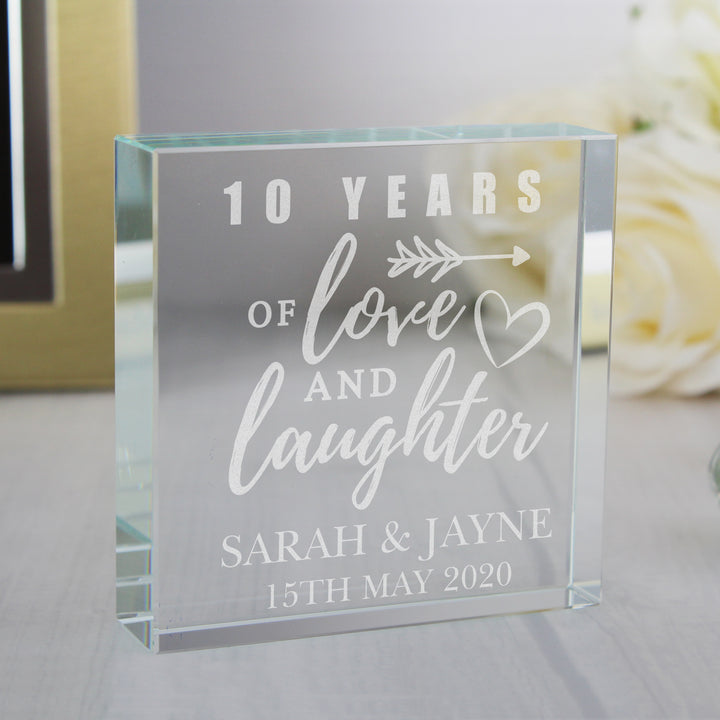 Personalised Anniversary Crystal Token - part of the Gifts Finder Personalised Ornaments & Keepsakes collection