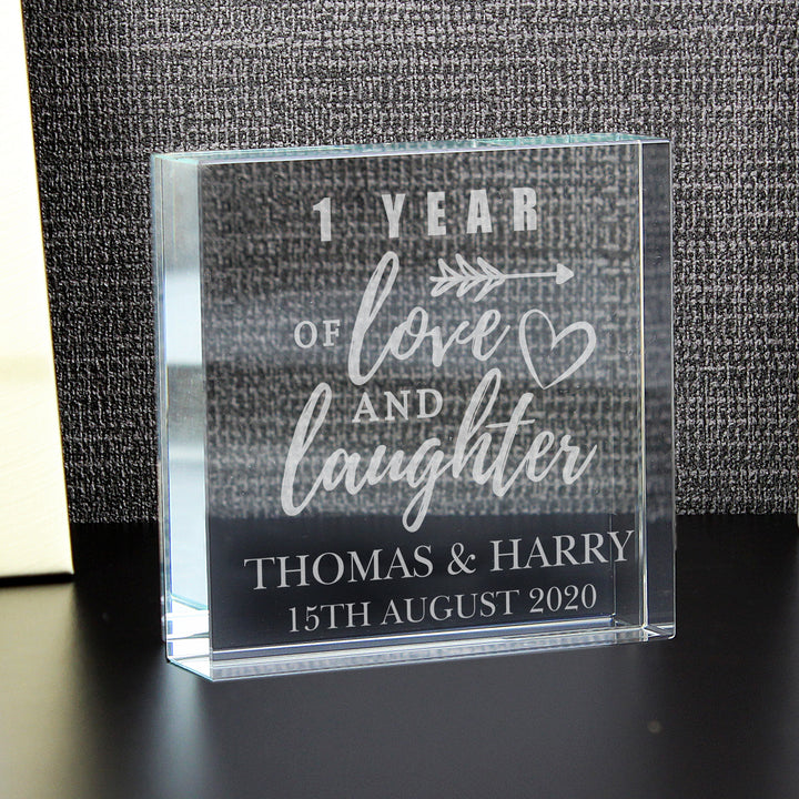 Personalised Anniversary Crystal Token - part of the Gifts Finder Personalised Ornaments & Keepsakes collection