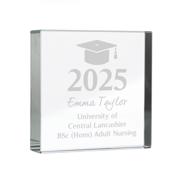 Personalised Graduation Large Crystal Token - part of the Gifts Finder Personalised Graduation Gifts collection