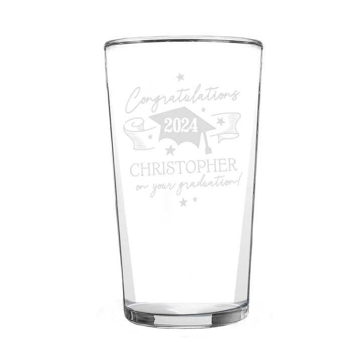 Buy Personalised Graduation Pint Glass at www.giftsfinder.co.uk