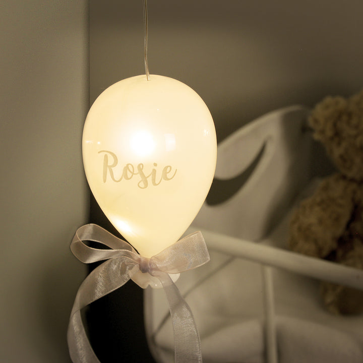 Buy Personalised Message LED Hanging Glass Balloon at www.giftsfinder.co.uk