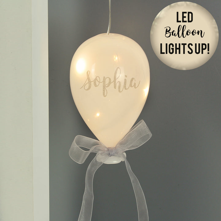 Buy Personalised Message LED Hanging Glass Balloon at www.giftsfinder.co.uk