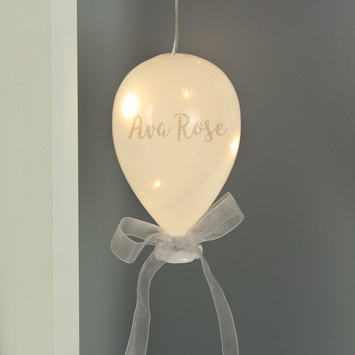 Buy Personalised Message LED Hanging Glass Balloon at www.giftsfinder.co.uk