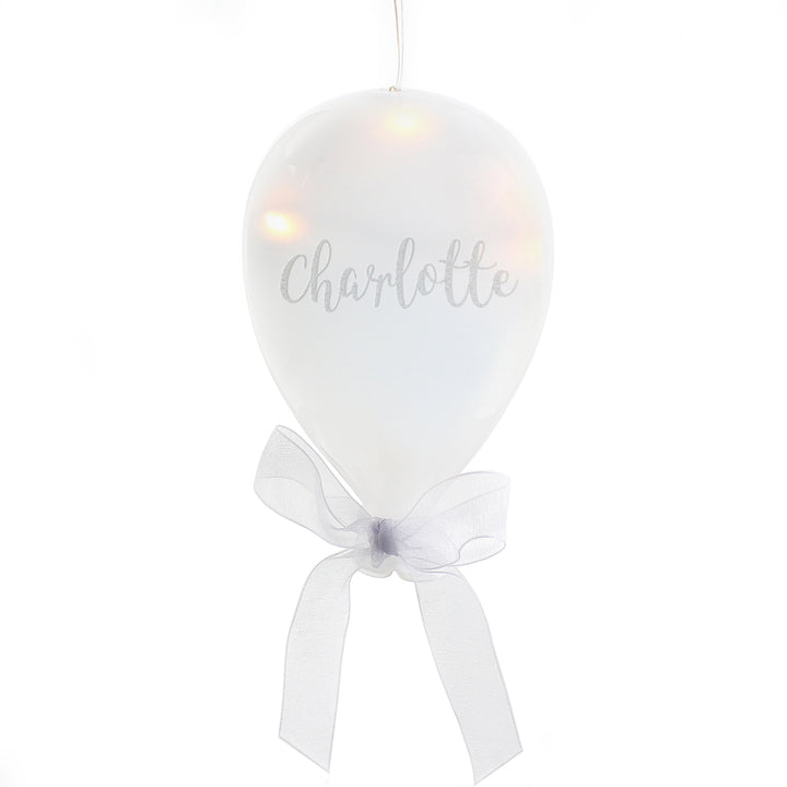 Buy Personalised Message LED Hanging Glass Balloon at www.giftsfinder.co.uk