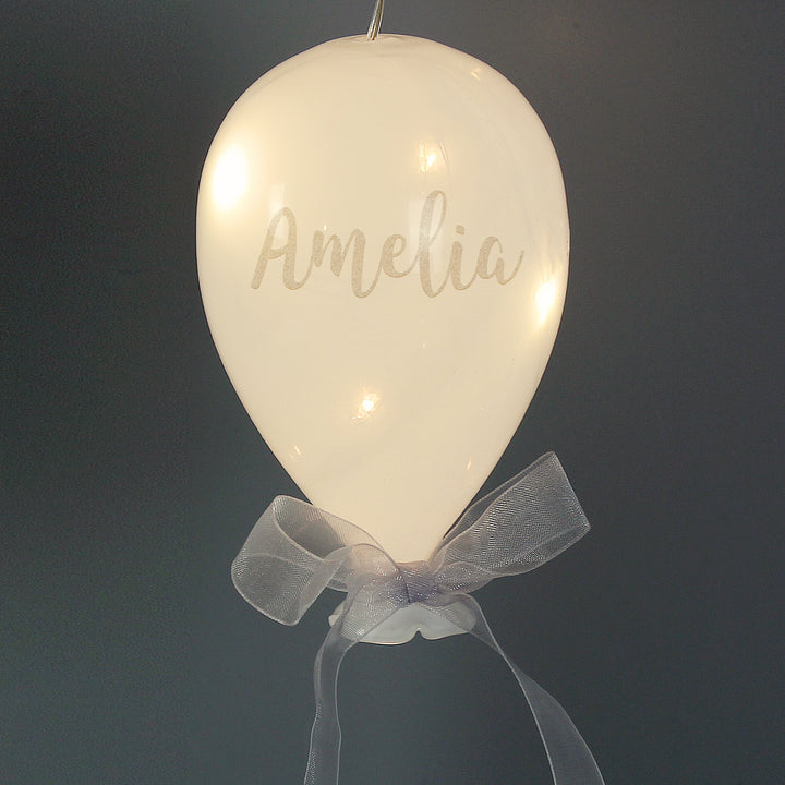 Buy Personalised Message LED Hanging Glass Balloon at www.giftsfinder.co.uk