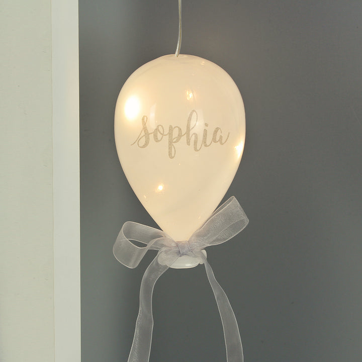 Buy Personalised Message LED Hanging Glass Balloon at www.giftsfinder.co.uk