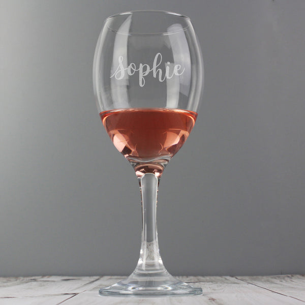 Buy Personalised Name Only Engraved Wine Glass at www.giftsfinder.co.uk