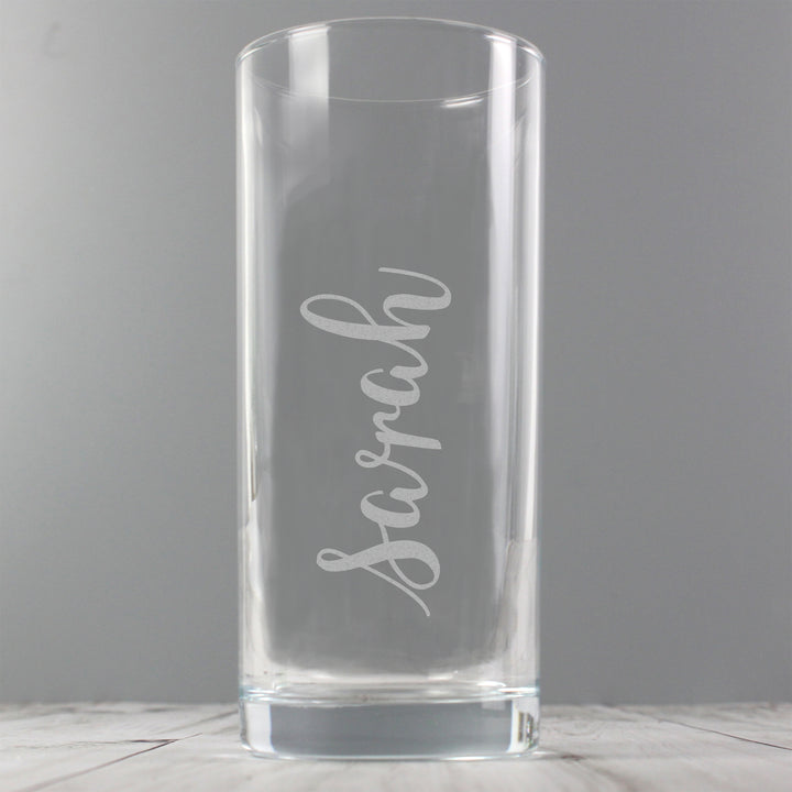 Buy Personalised Name Only Engraved Hi Ball Glass at www.giftsfinder.co.uk