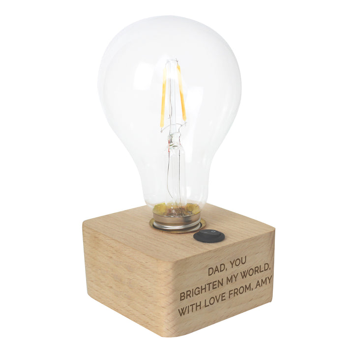 Buy Personalised Message LED Bulb Table Lamp at www.giftsfinder.co.uk