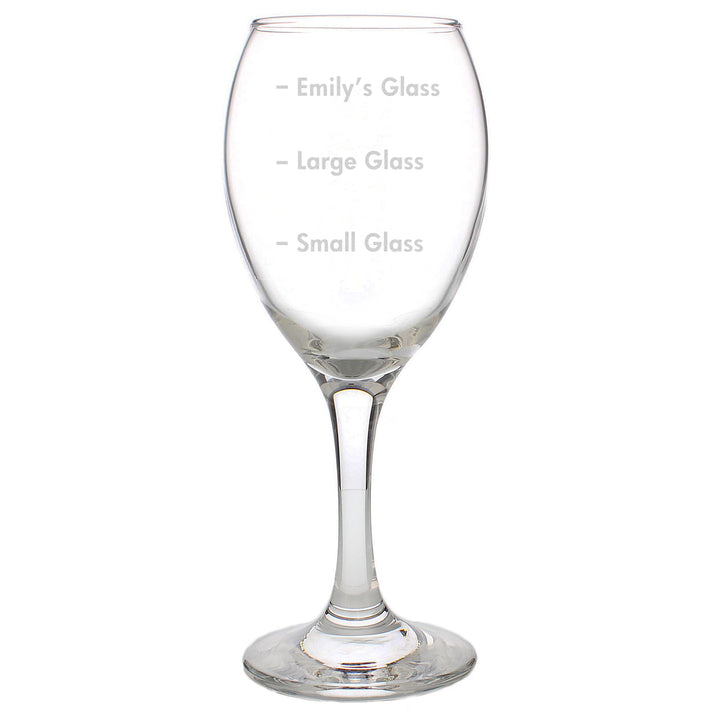 Buy Personalised Measures Wine Glass at www.giftsfinder.co.uk