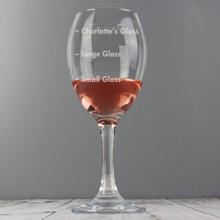 Buy Personalised Measures Wine Glass at www.giftsfinder.co.uk