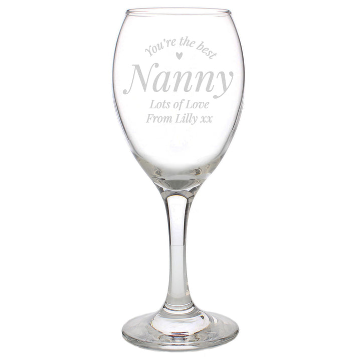 Buy Personalised You Are The Best Wine Glass at www.giftsfinder.co.uk