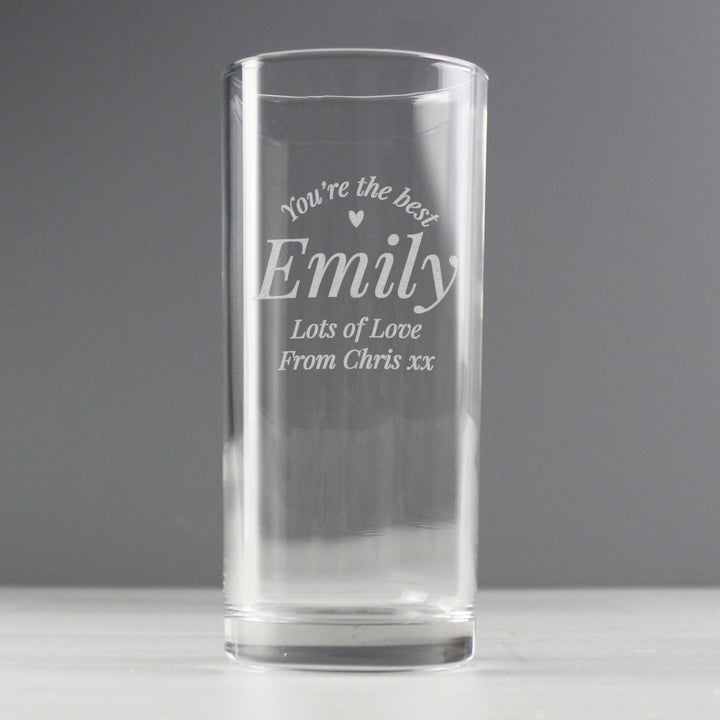 Buy Personalised You Are The Best Hi Ball Glass at www.giftsfinder.co.uk