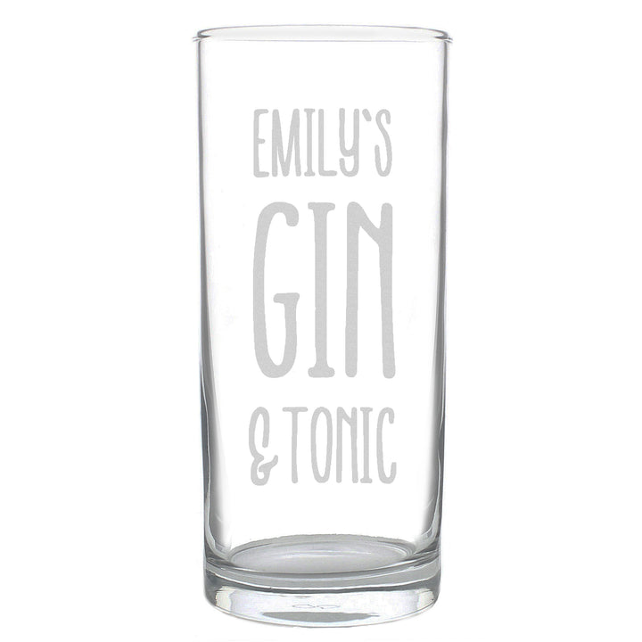 Personalised Gin & Tonic Hi Ball Glass - part of the Gifts Finder Personalised Hi Ball Glasses collection