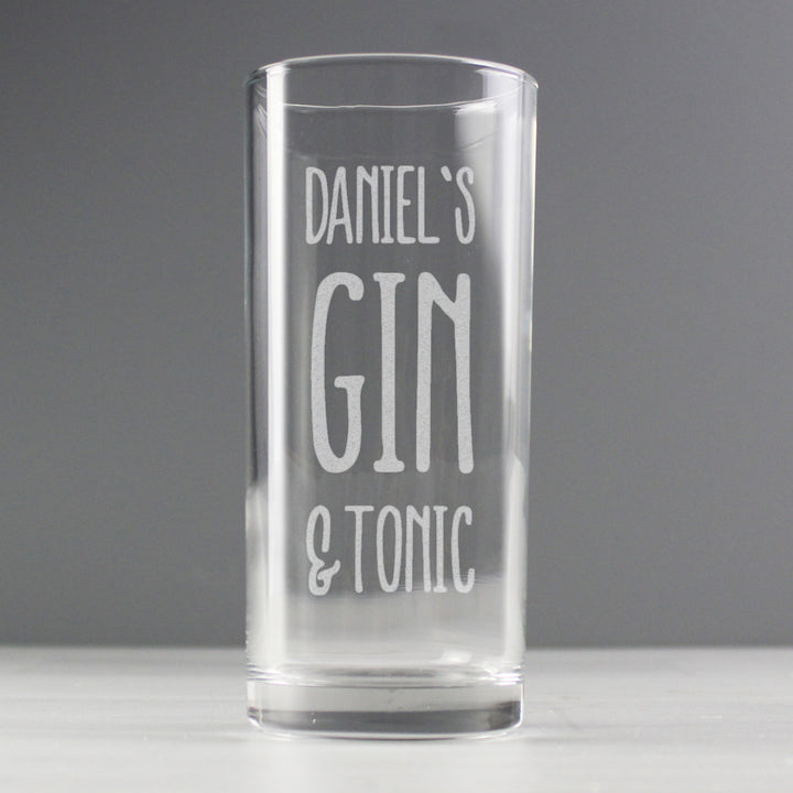 Personalised Gin & Tonic Hi Ball Glass - part of the Gifts Finder Personalised Hi Ball Glasses collection