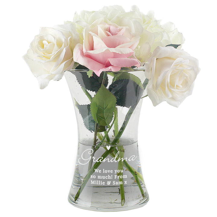 Buy Personalised Love Heart Glass Vase at www.giftsfinder.co.uk