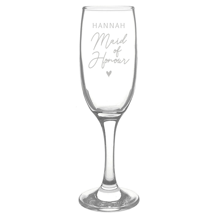 Buy Personalised Maid of Honour Flute Glass at www.giftsfinder.co.uk