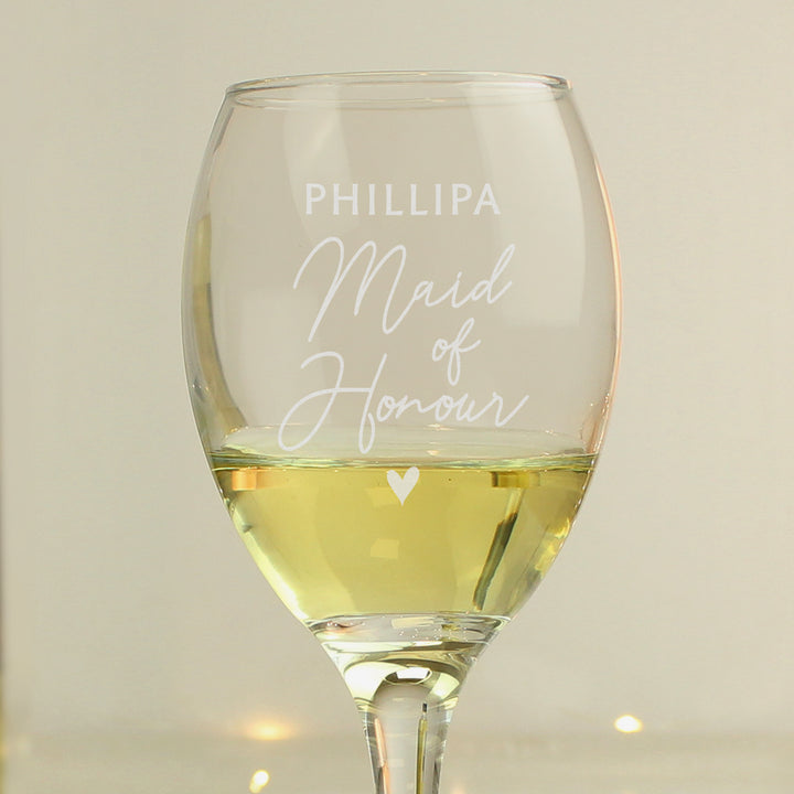 Buy Personalised Maid of Honour Wine Glass at www.giftsfinder.co.uk