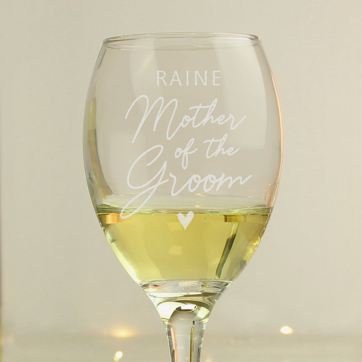 Buy Personalised Mother of the Groom Wine Glass at www.giftsfinder.co.uk