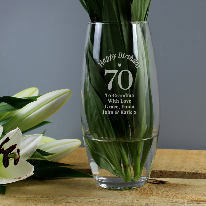 Buy Personalised Happy Birthday Bullet Vase at www.giftsfinder.co.uk