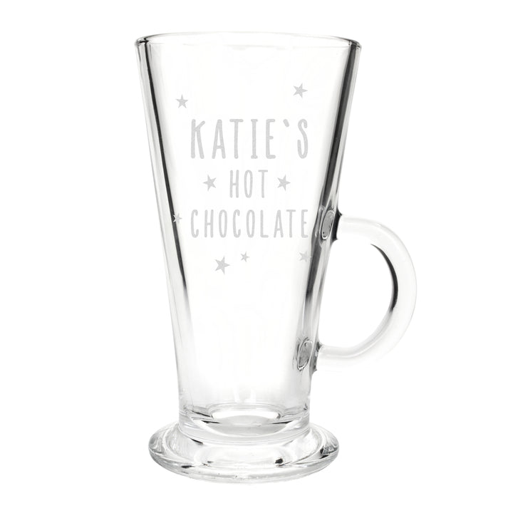 Personalised Stars Hot Chocolate Latte Glass - part of the Gifts Finder Personalised Latte Cups collection