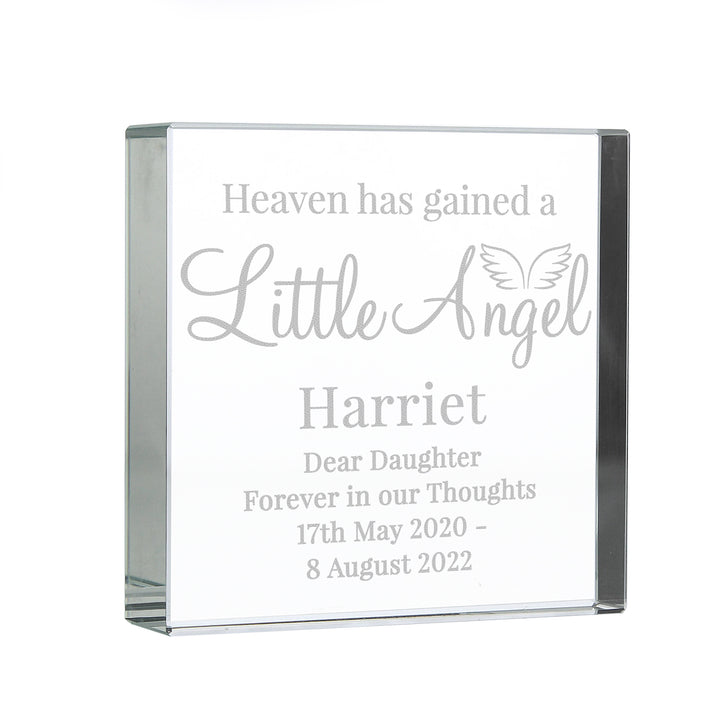 Personalised Little Angel Large Crystal Token - part of the Gifts Finder Personalised Paperweights collection