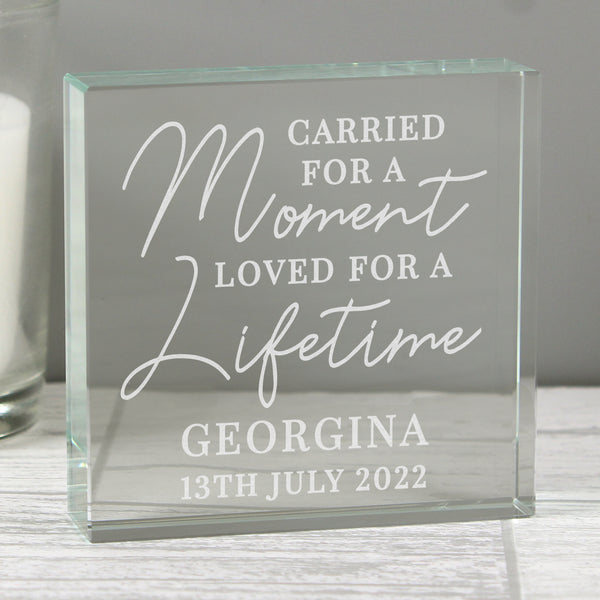 Buy Personalised Carried for a Moment Large Crystal Token available now at www.giftsfinder.co.uk