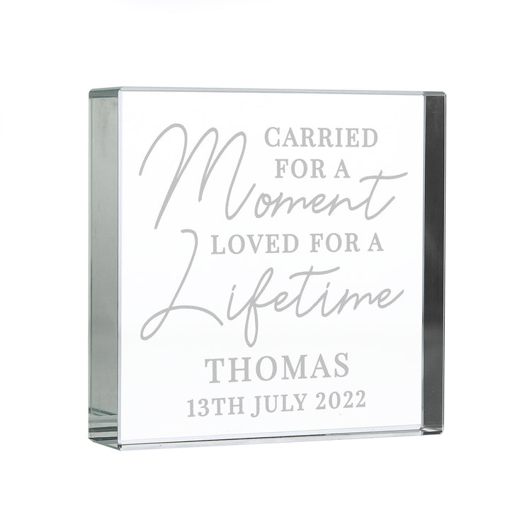 Personalised Carried For A Moment Large Crystal Token - part of the Gifts Finder Personalised Paperweights collection