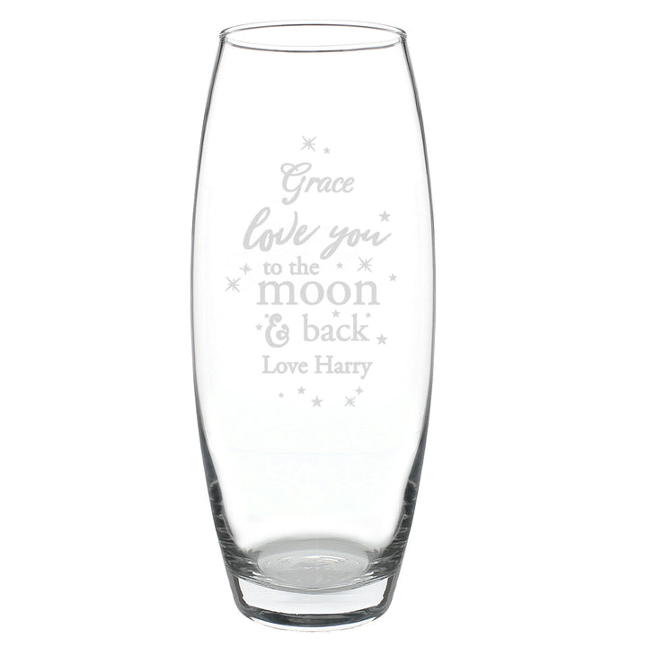 Buy Personalised Love You To The Moon and Back Bullet Vase available now at www.giftsfinder.co.uk