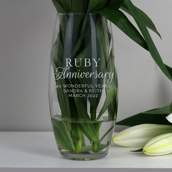 Buy Personalised 'Ruby Anniversary' Bullet Vase available now at www.giftsfinder.co.uk