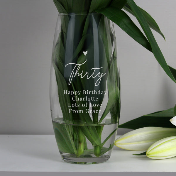 Buy Personalised Big Age Bullet Vase available now at www.giftsfinder.co.uk