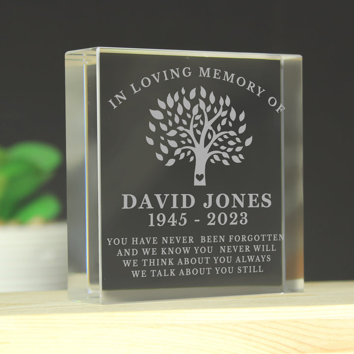 Buy Personalised In Loving Memory Family Tree Crystal Token available now at www.giftsfinder.co.uk