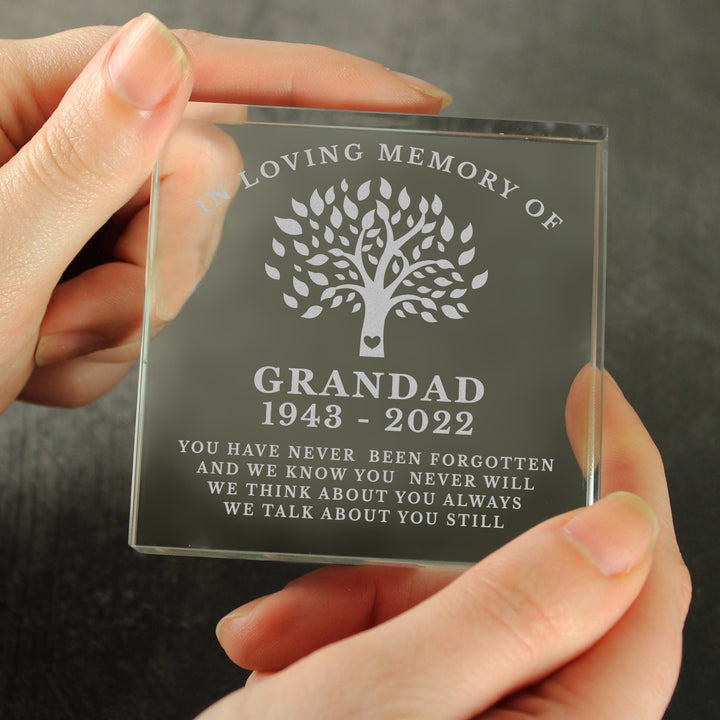 Buy Personalised In Loving Memory Family Tree Crystal Token available now at www.giftsfinder.co.uk