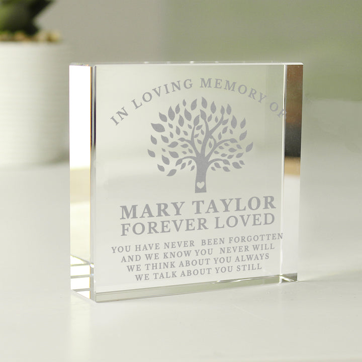 Buy Personalised In Loving Memory Family Tree Crystal Token available now at www.giftsfinder.co.uk