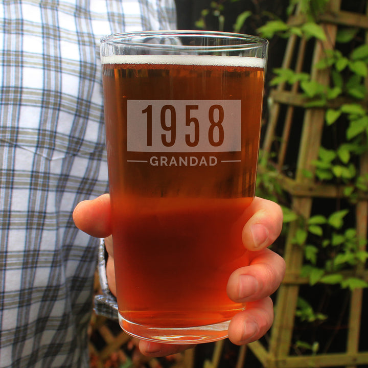 Personalised Name & Date Pint Glass - part of the Gifts Finder Personalised Beer Pint Glasses And Tankards collection