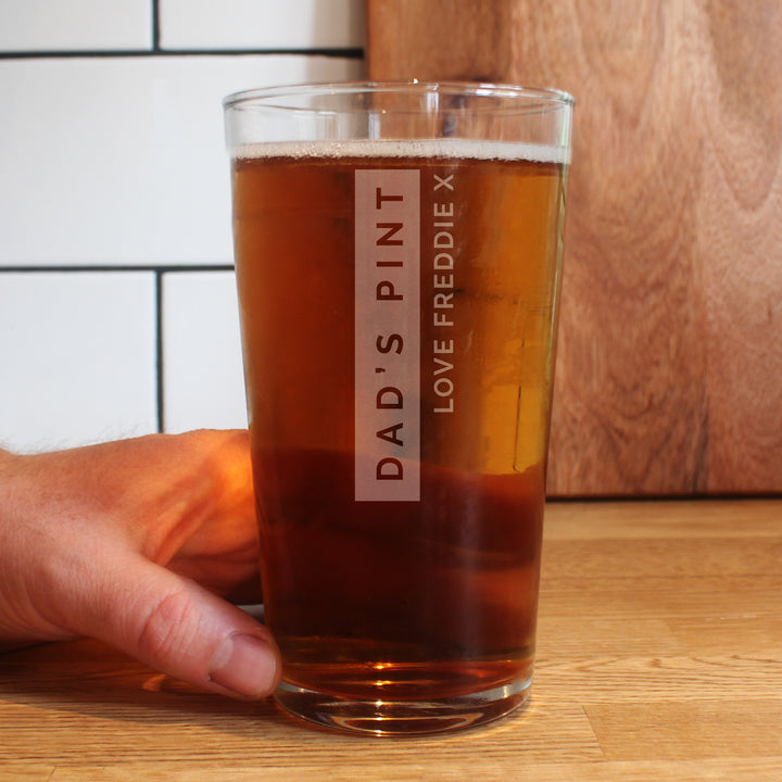 Personalised Free Text Pint Glass - part of the Gifts Finder Personalised Beer Pint Glasses And Tankards collection