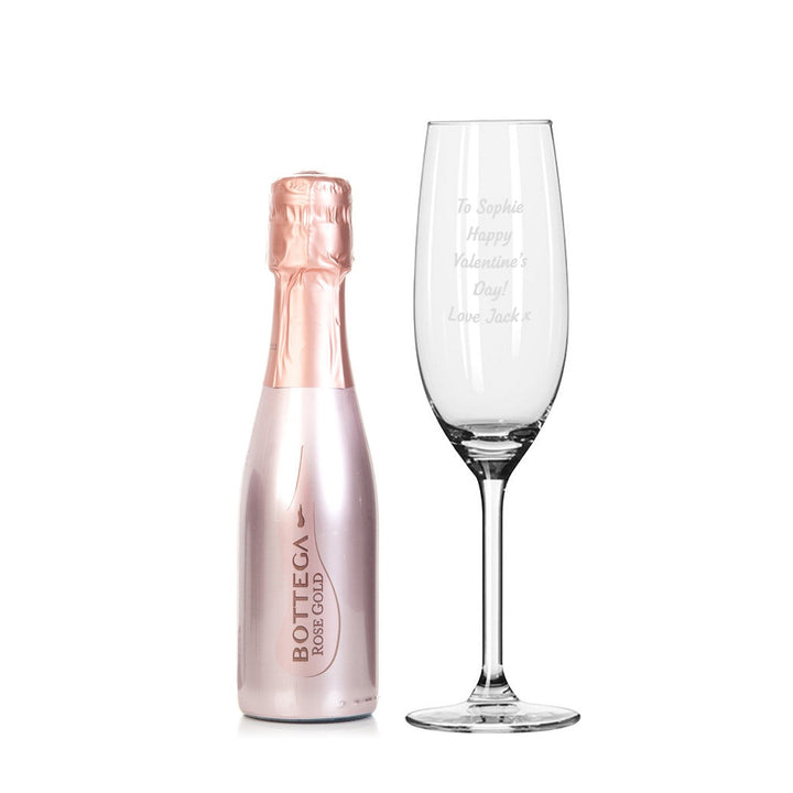 Buy Personalised Flute & Mini Rose Bottega Prosecco Set available now at www.giftsfinder.co.uk